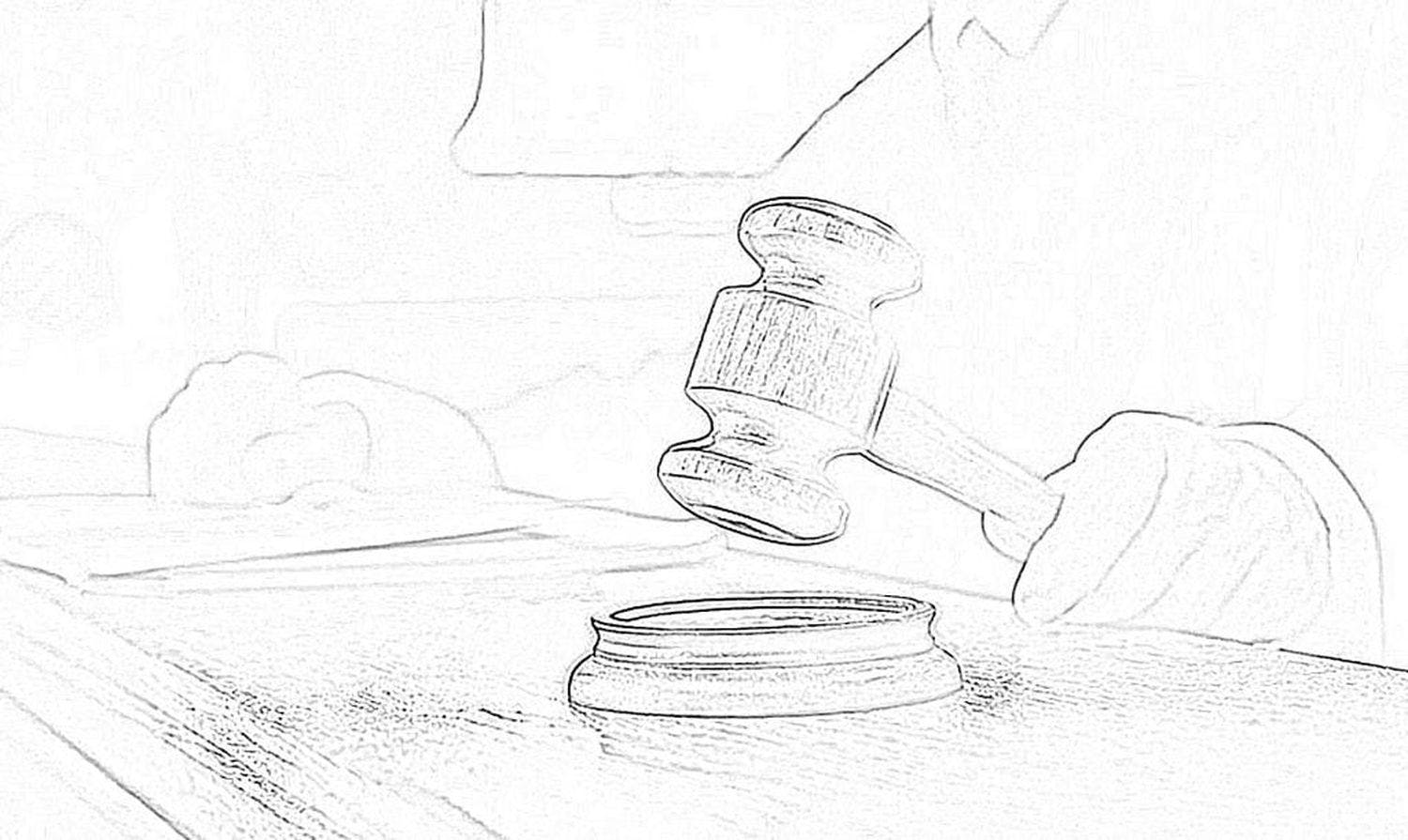 court ruling sketch justice gavel