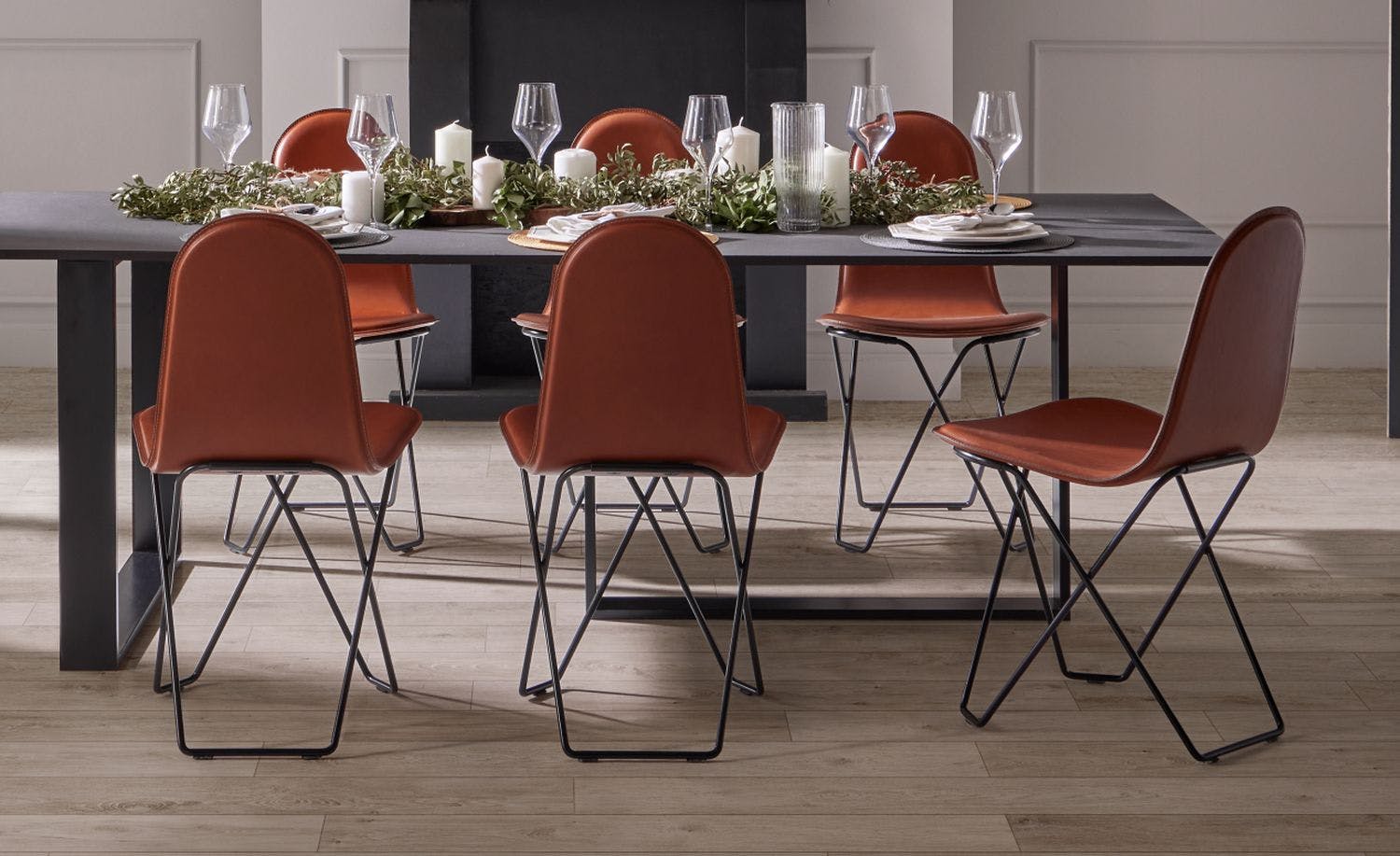 Modern leather dining chairs